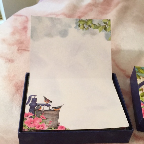 Garden Fountain Birds Boxed Notes Set of 13 NWT - Picture 9 of 11